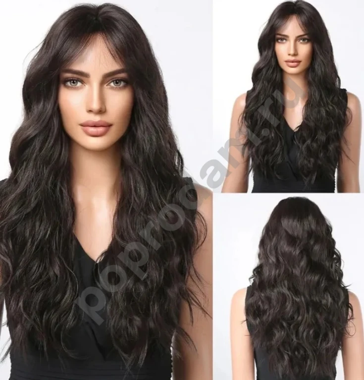 Парик черный длинный новый