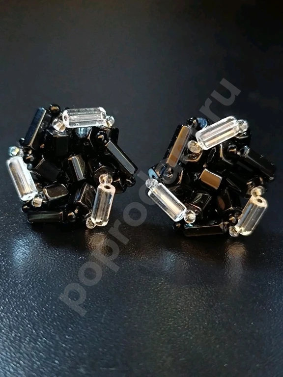 Наборные Клипсы. Чехия. Jablonex. Винтаж. Стекло.