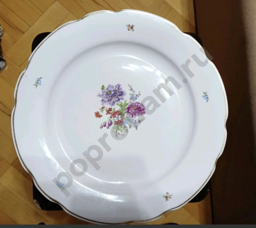 Большое Блюдо Мейсенский букет Дулево