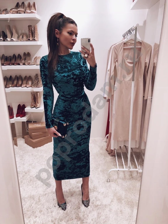 Бархатное платье бирюзовое Lov2Lov