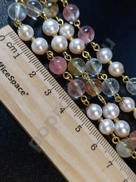 Бусы Цепочка. Italia Independent. Натуральный Розовый Жемчуг.