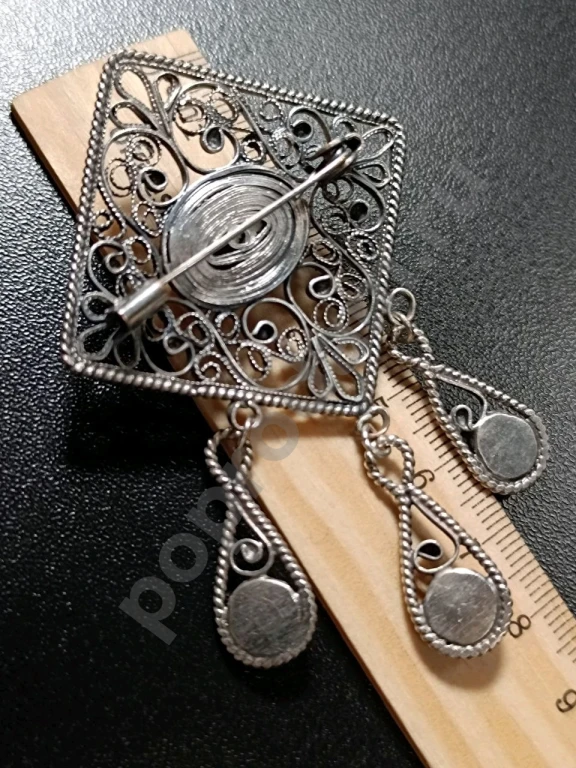 Крупная Брошь с Подвесками. Винтаж.