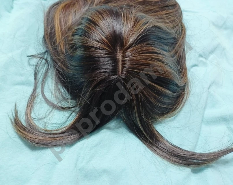 Парик черный с челкой новый