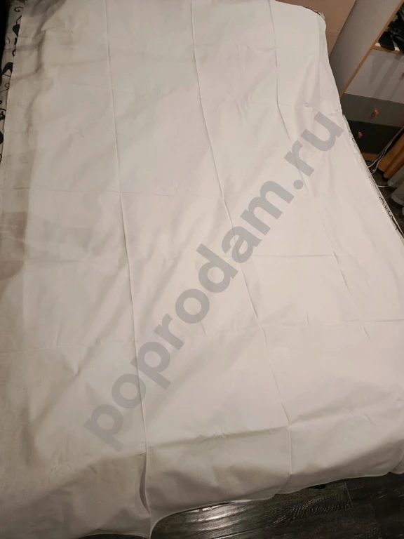 Простынь и пододеяльник 1,5 спальные 100% хлопок. Ярко белый цвет. Плотная ткань