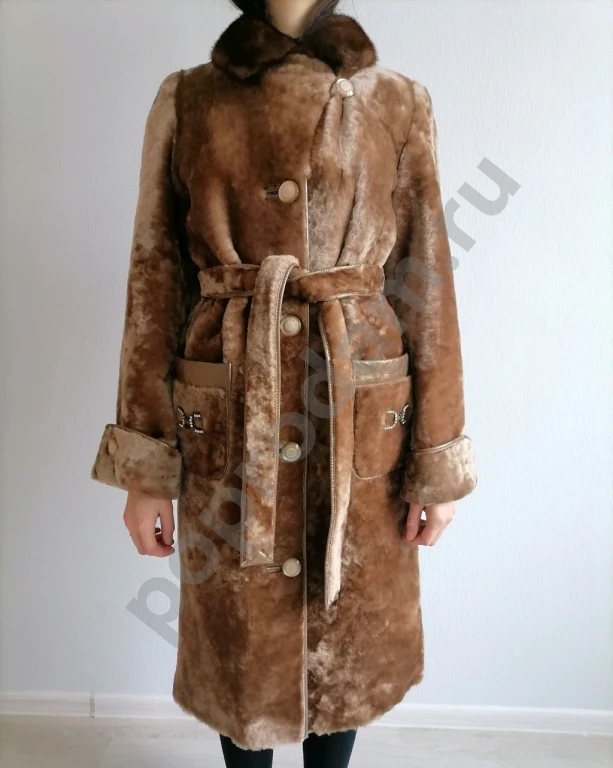 Шуба мутоновая с норковым воротником