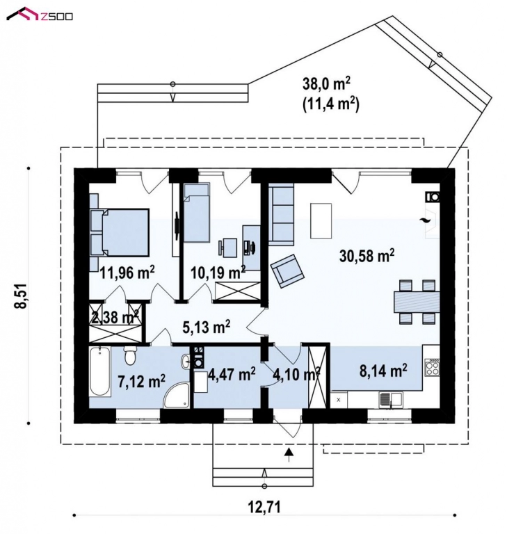 Дом 95 м² на участке 6 сот., Поселений (ИЖС)