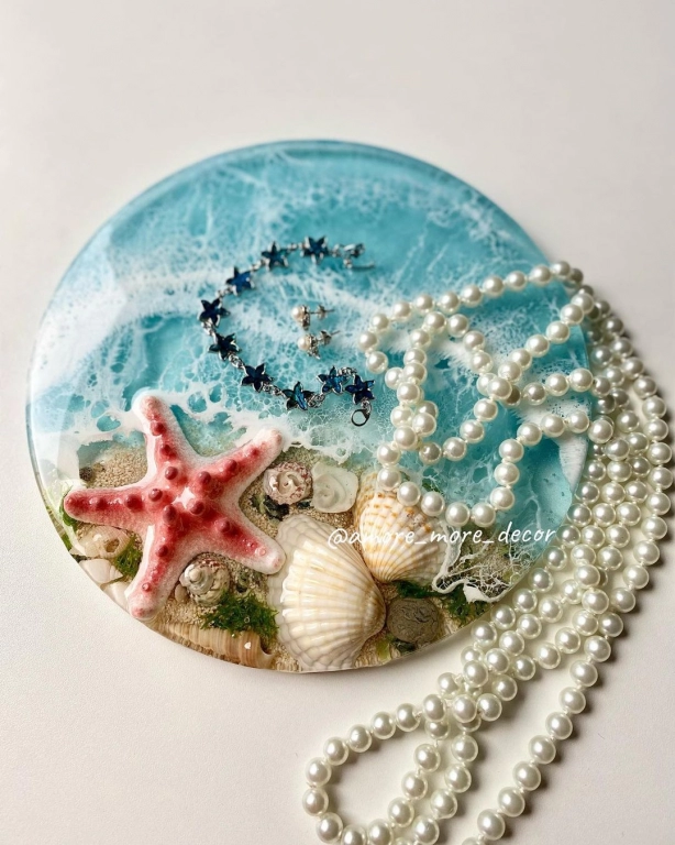 Тарелочка декоративная из смолы, подарок, декор