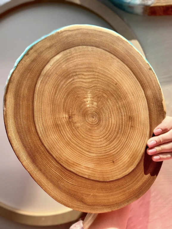 Спил с морем из Карагача, размер 32х28 см