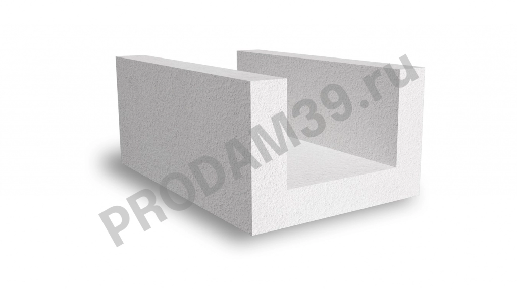 Газосиликатный блок AeroBlock U-блок 375x250x600