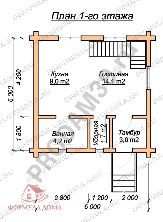Дом, 54.6 м², Поселений (ИЖС), 6 сот