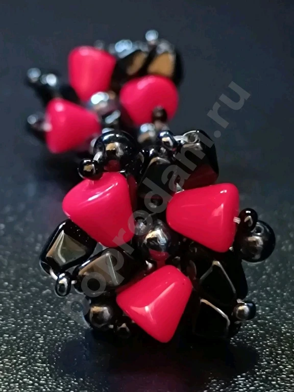 Наборные Клипсы. Чехия. Jablonex. Винтаж. Стекло.