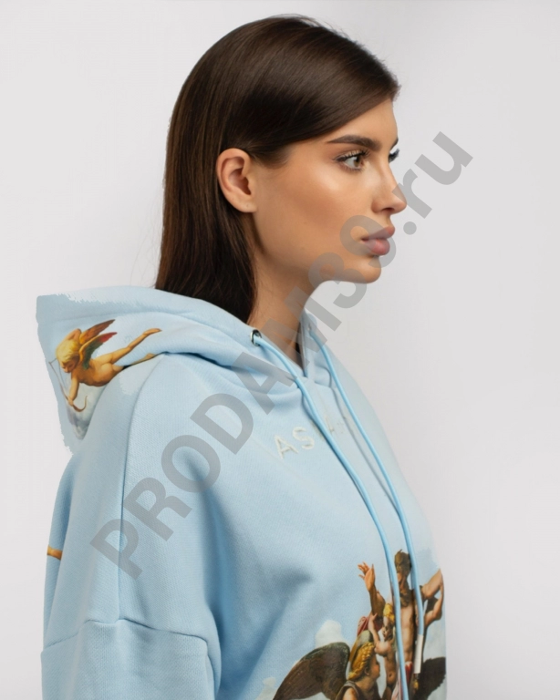 Худи unisex Видение Иезекииля голубой