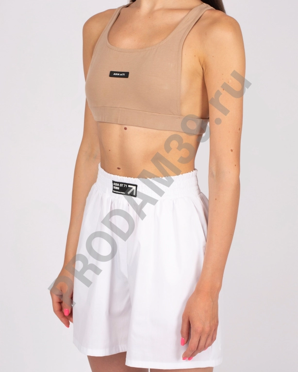 Топ с квадратным вырезом бежевый