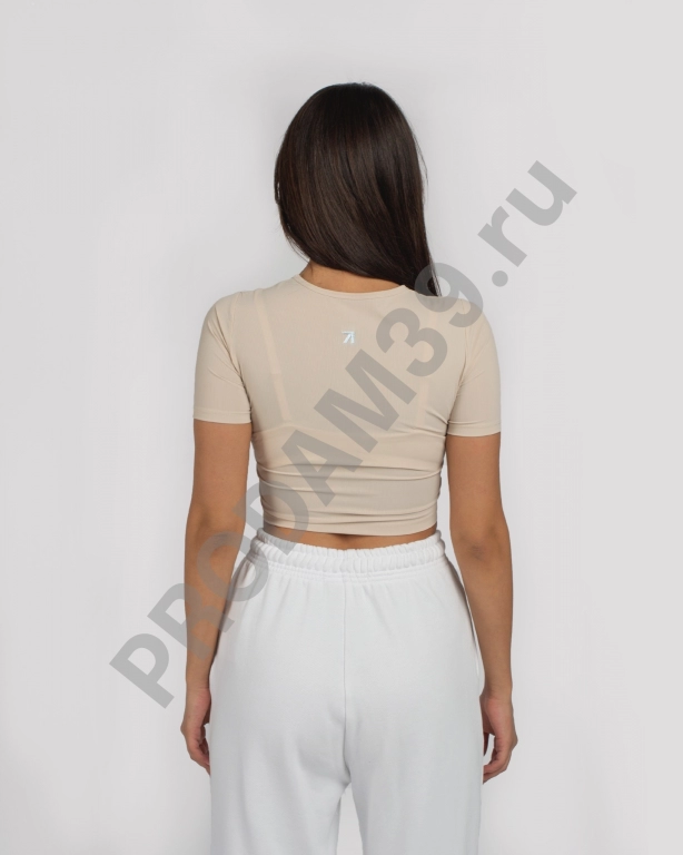 Топ basic в рубчик бежевый