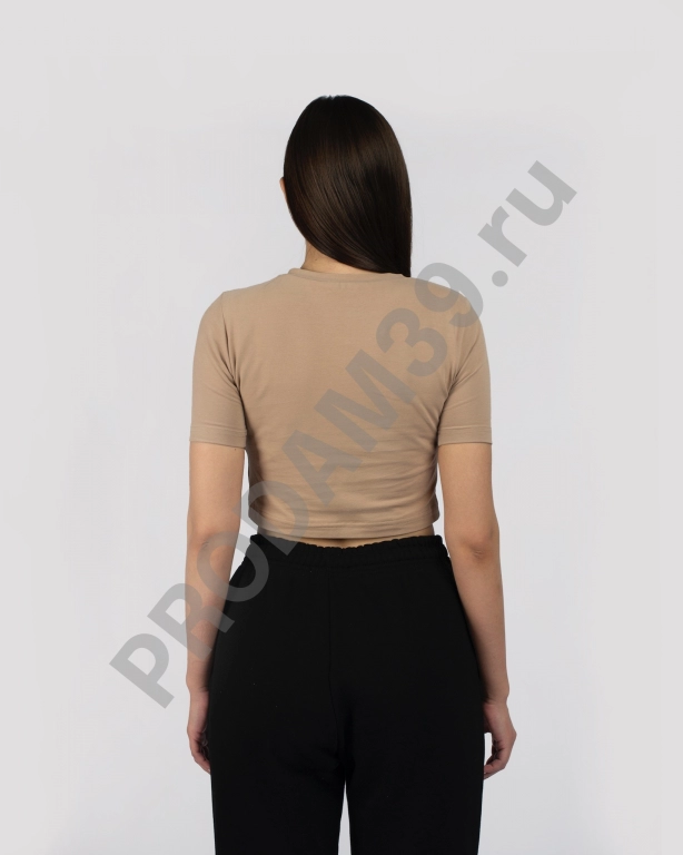 Топ basic cotton бежевый