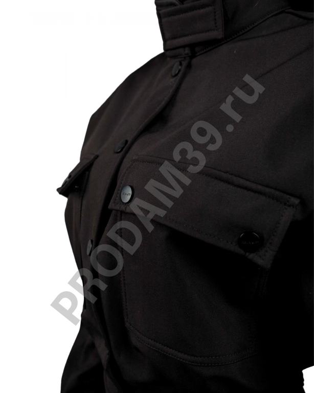 Бомбер с накладными карманами чёрный