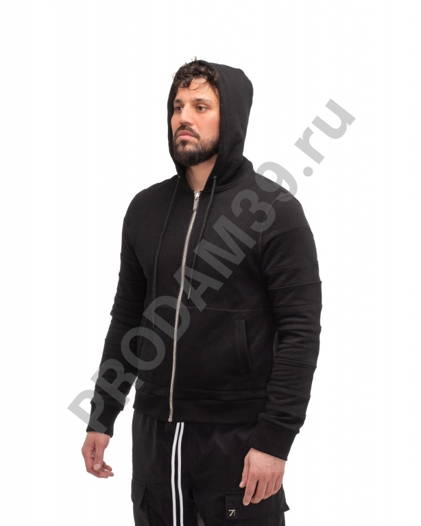Худи с молнией черный