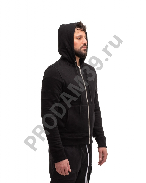 Худи с молнией черный