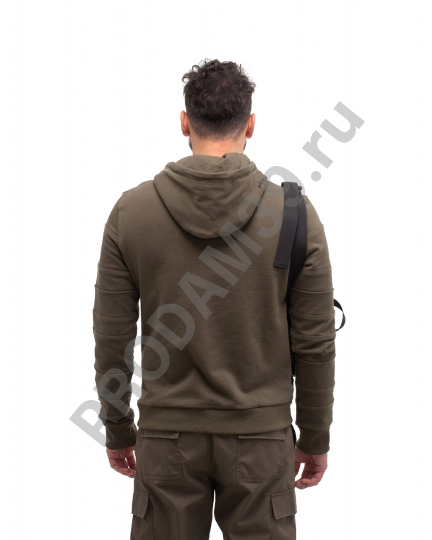 Худи с молнией хаки