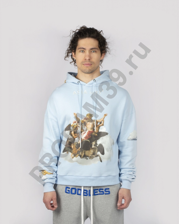 Худи unisex Видение Иезекииля голубой