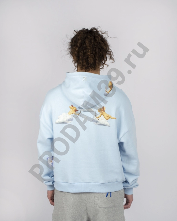 Худи unisex Видение Иезекииля голубой