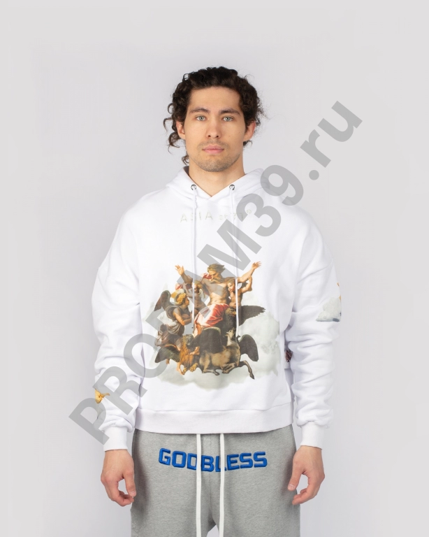 Худи unisex Видение Иезекииля белый