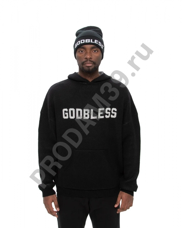 Худи knitted Godbless черный