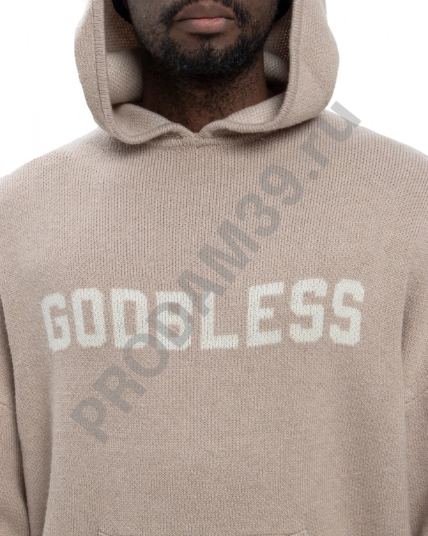 Худи knitted Godbless бежевый