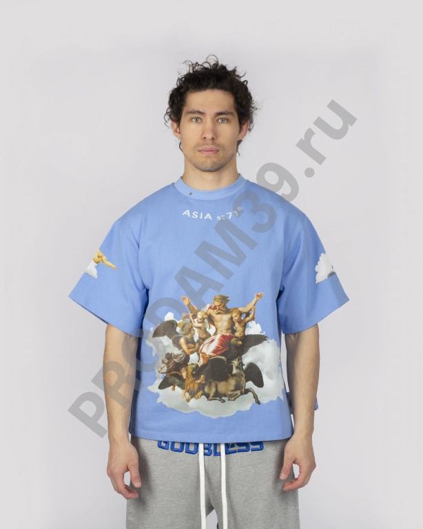 Футболка unisex Видение Иезекииля голубой OS