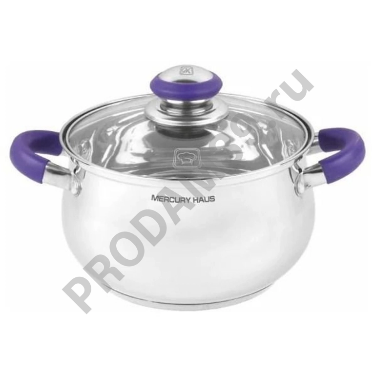 Набор посуды MercuryHaus MC-7026 6 пр. серебристый/фиолетовый