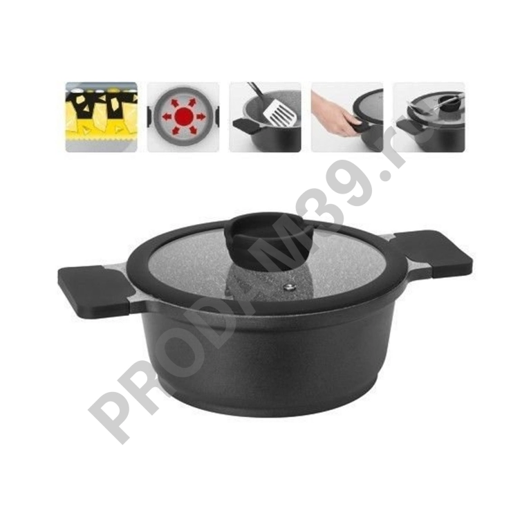 Кастрюля Nadoba Grania, 2.4 л, черный/серый