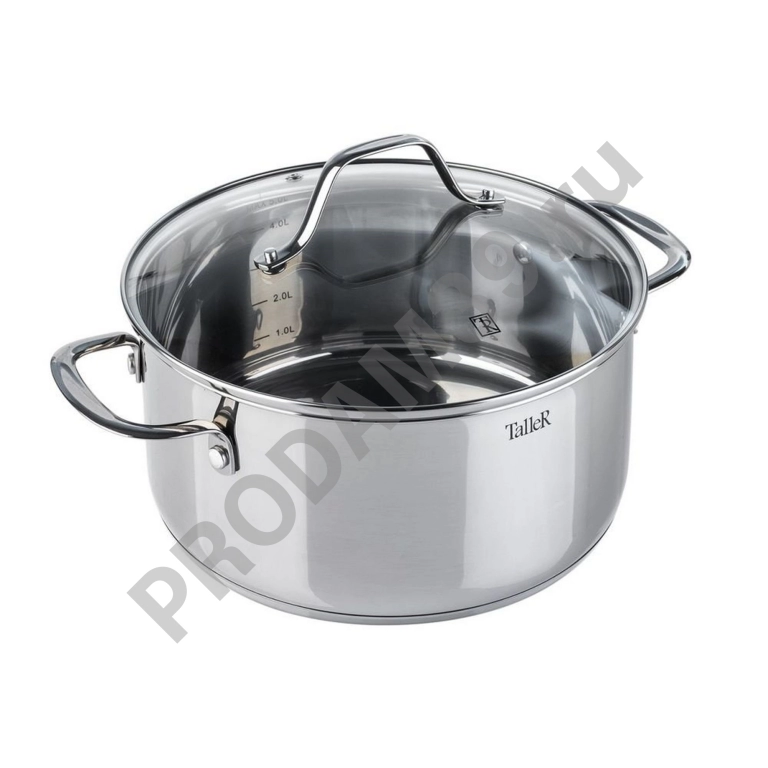 11084-TR Кастрюля TalleR, с крышкой Элиас, 24*11,5 см, 5,0 л