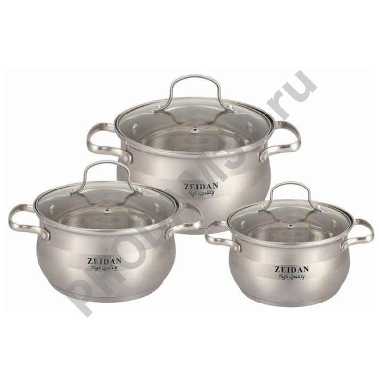 Набор кастрюль Zeidan Z-50610 6 пр. серебристый