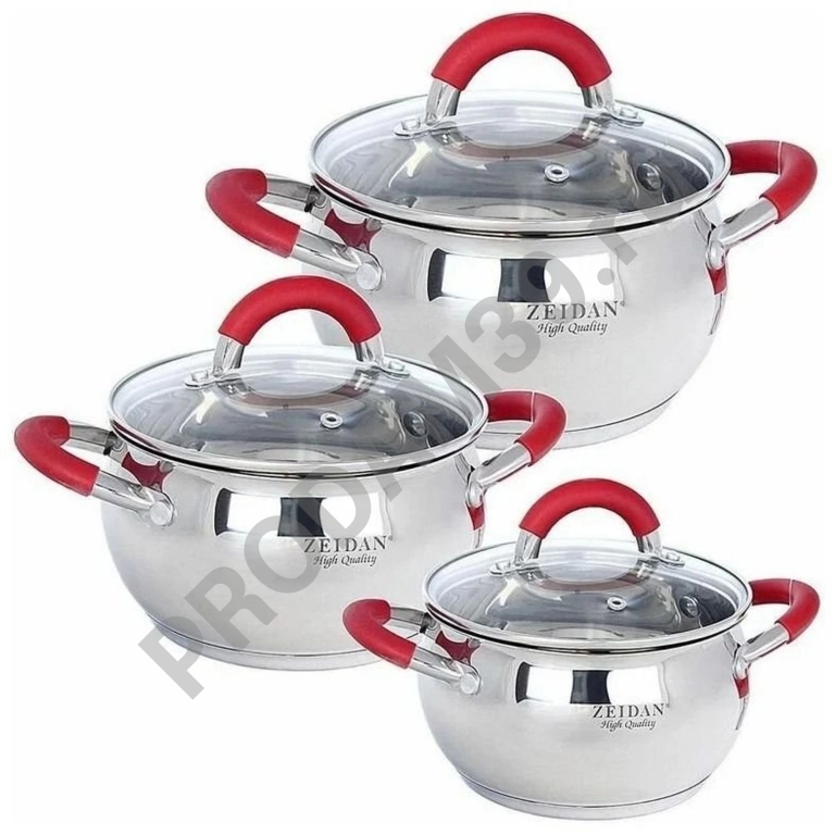 Набор кастрюль Zeidan Z-50612 6 пр. серебристый