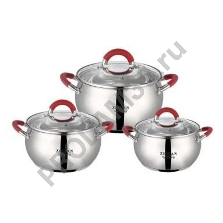 Набор кастрюль Zeidan Z-50612 6 пр. серебристый