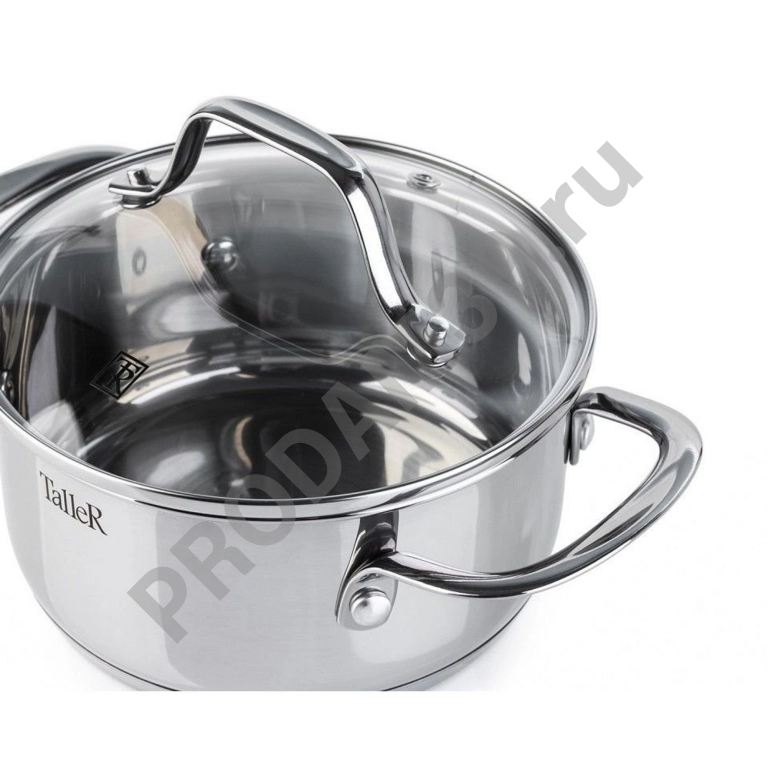 11082-TR Кастрюля TalleR, с крышкой Элиас, 18*9 см, 2,0 л