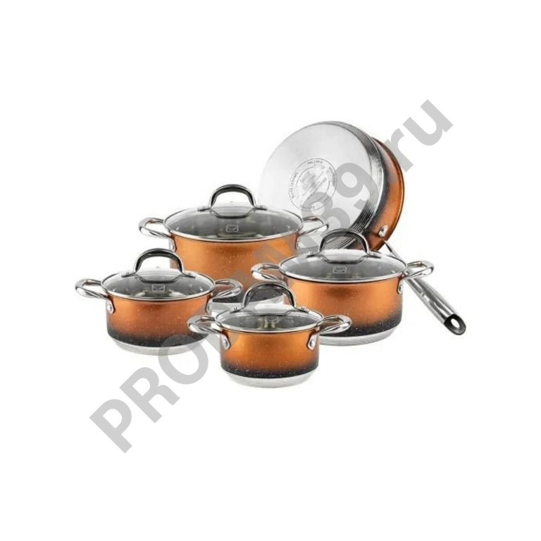 Набор посуды MercuryHaus MC- 7089 10предметов 1,5/2,0/3,0/5,5л сковорода с крышкой 24см (