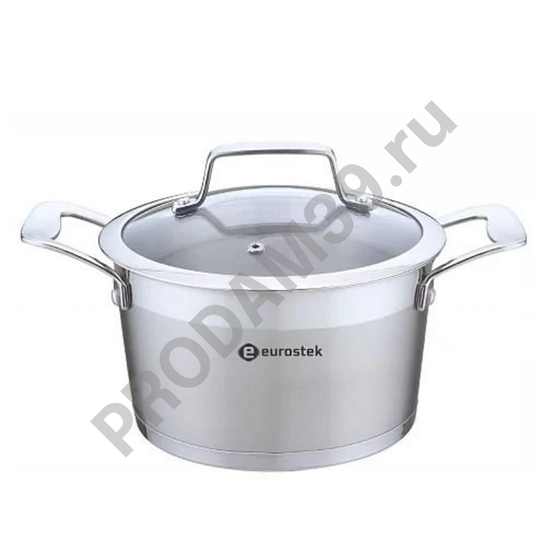 Кастрюля Eurostek ES-1026 нерж обьем 5,2л крышка-24см 5-слойное дно толщина стенок 0,6 (4