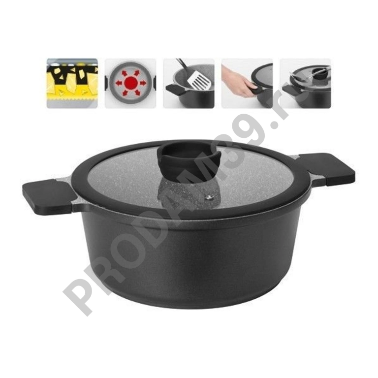 Кастрюля Nadoba Grania, 4.2 л, черный/серый