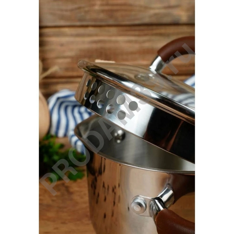 Кастрюля ЧУДЕСНИЦА КС-3509 нерж обьем 3,8л крышка 5-слойное дно толщина стенок 0,5 (6)