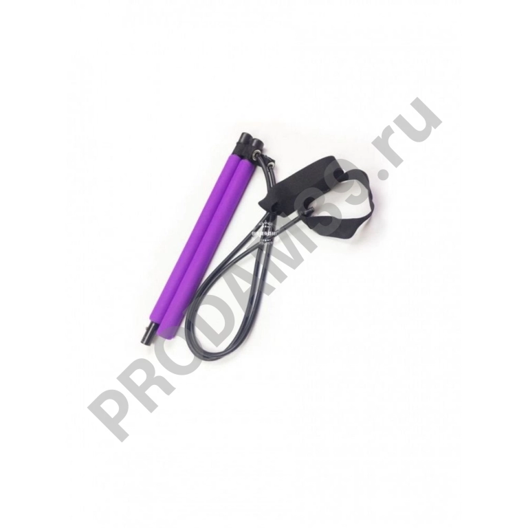 Бодибар с эспандерами для пилатеса, фиолетовый