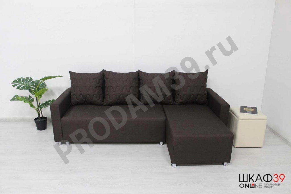 Челси 2 (27) Диван угловой коричневый (угол универсальный)