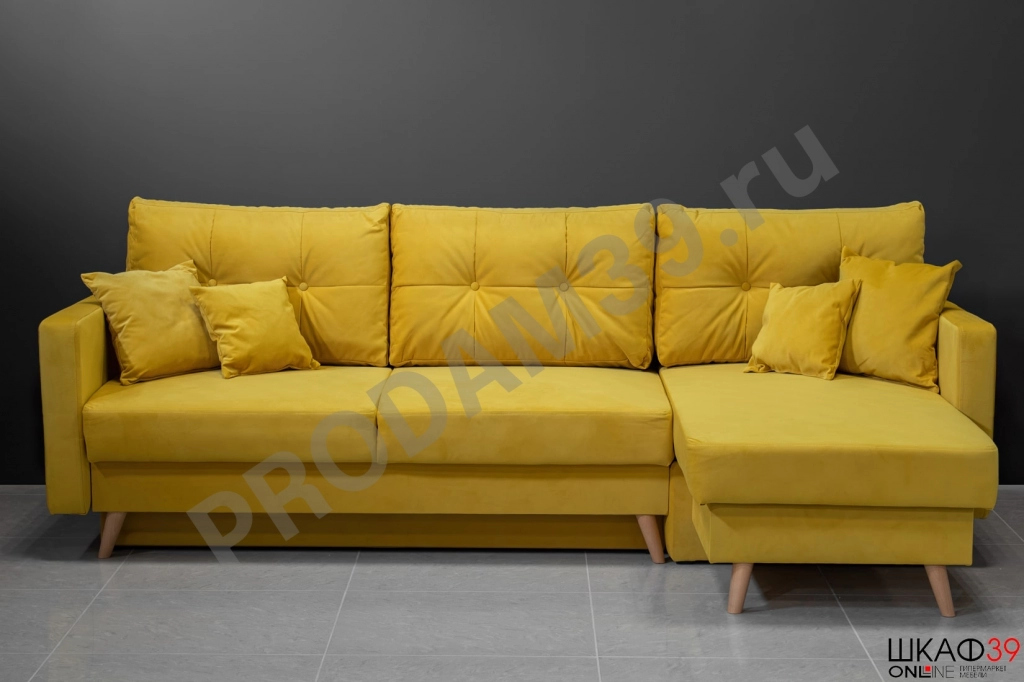 Ричмонд Диван угловой Corvette 13 светло-желтый (4 кат) (угол универсальный)
