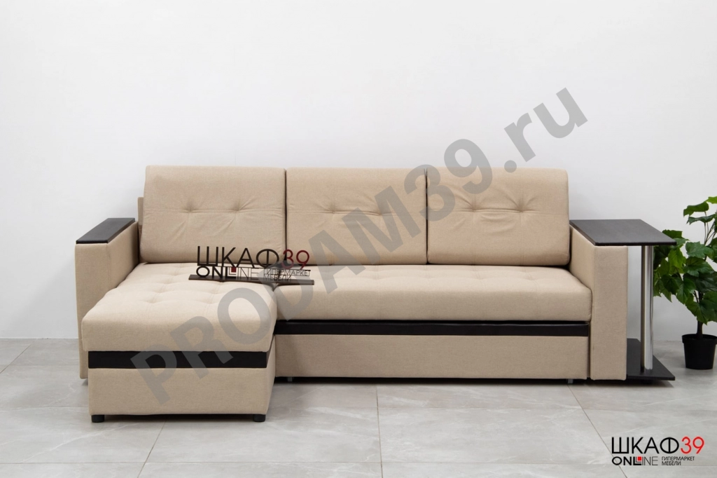 Атланта Диван угловой Kiton 02 бежевый (угол универ.)