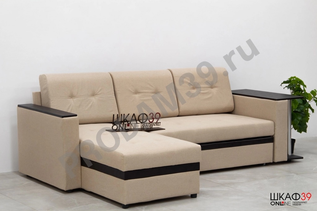 Атланта Диван угловой Kiton 02 бежевый (угол универ.)