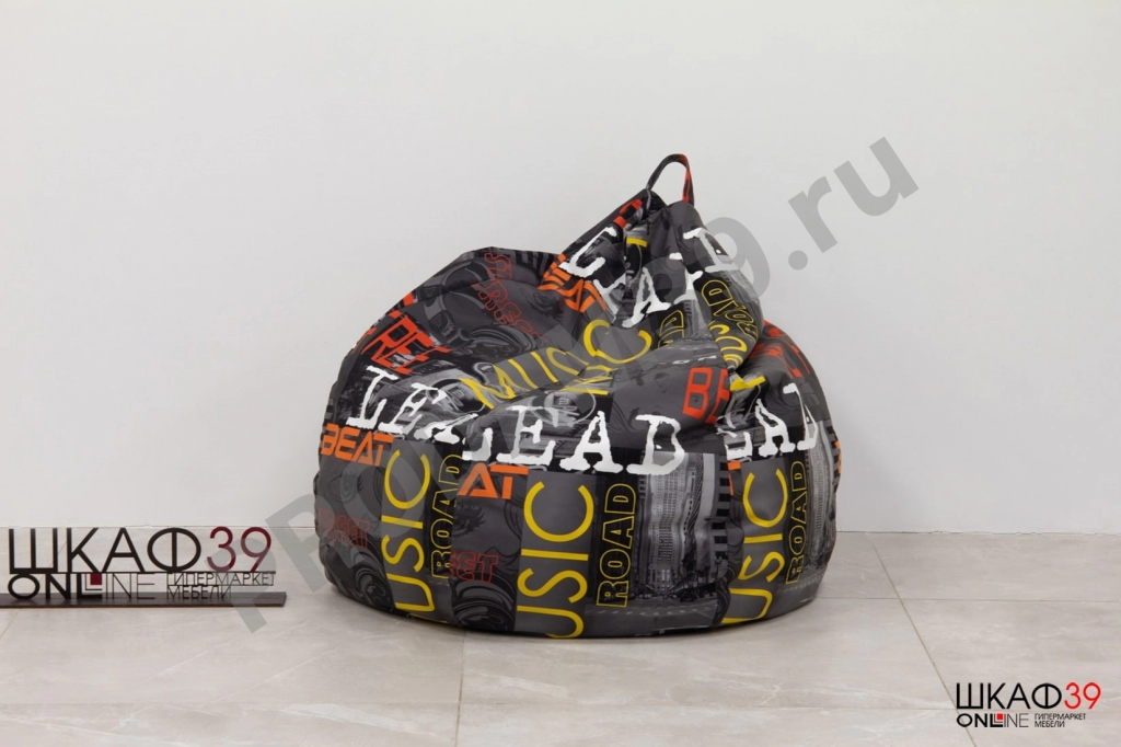 Купер Кресло-мешок XL (Серый граффити, Люкс)