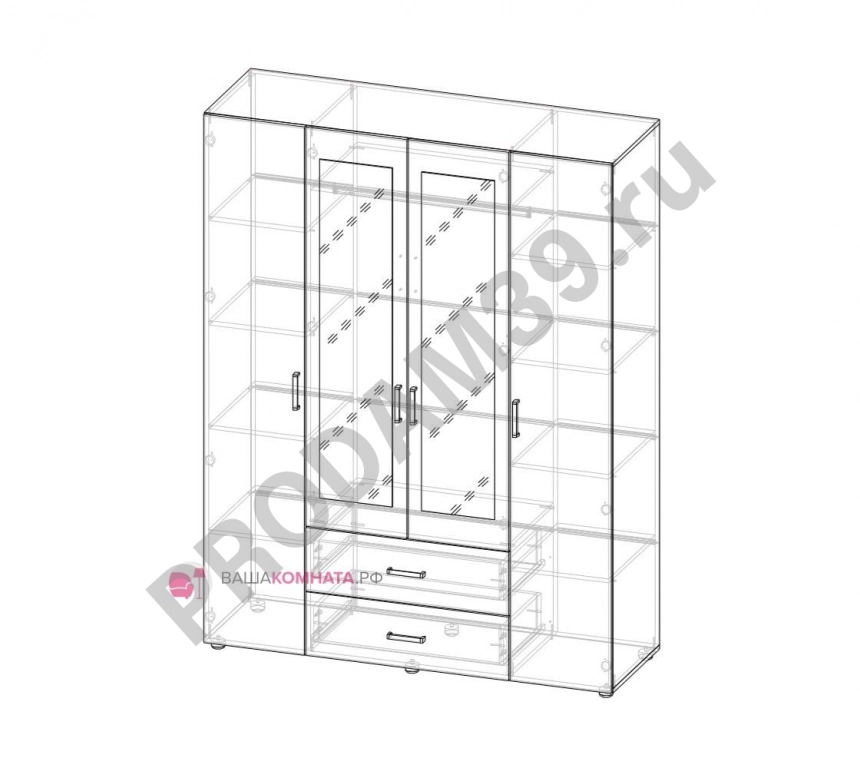 Шкаф 4х створчатый Эва