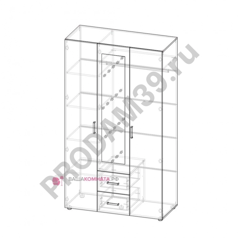 Шкаф 3х створчатый Эва