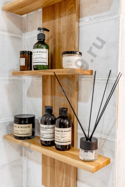 Полка для ванной из натурального ясеня