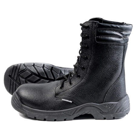 Ботинки с высокими берцами 3219, кожа, иск. кожа, ПУ, черный